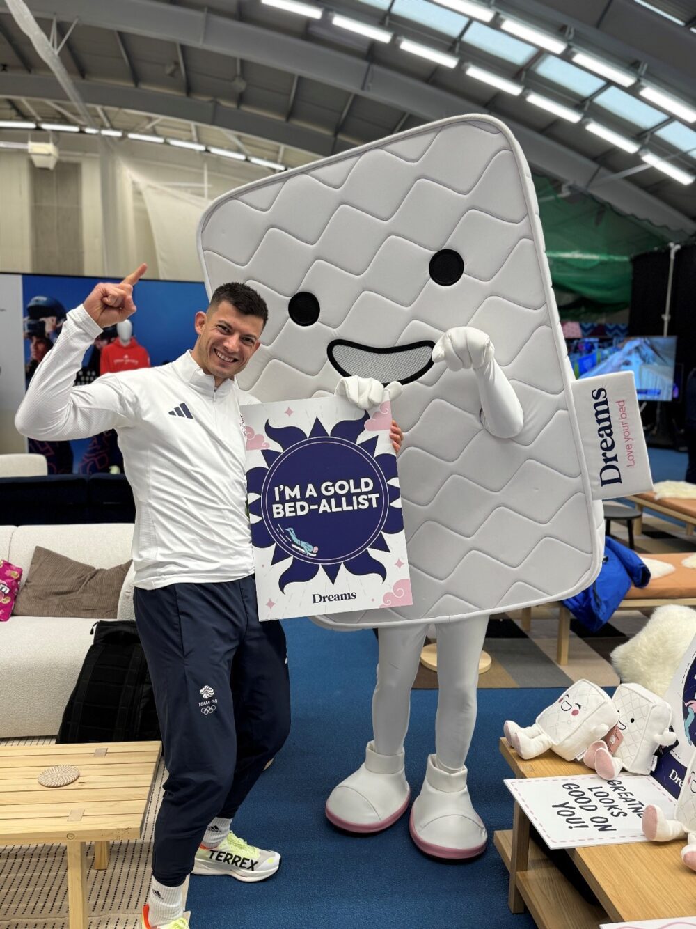 Matt Weston Winter Olympian with Beddie